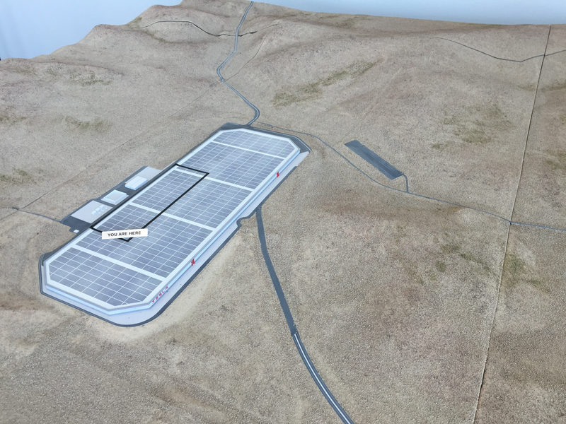The black outline is what’s been completed so far. It’s only 14 percent of the finished product, but they’re getting it up and running now. By 2018, 1/3 will be finished, producing batteries for 500,000 cars a year. When fully built (they’re not saying when that is), it will have capacity for 1.5 million cars. Photo credit: Michael Ballaban/Jalopnik